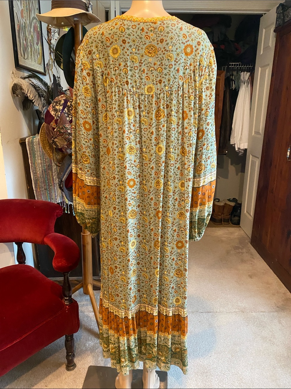 Spell Yellow Rose Lady Untamed Button Down Midi Dress - Picture 11 of 12